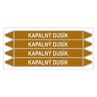 Značení potrubí, kapalný dusík,4 ks, 250 × 26 mm